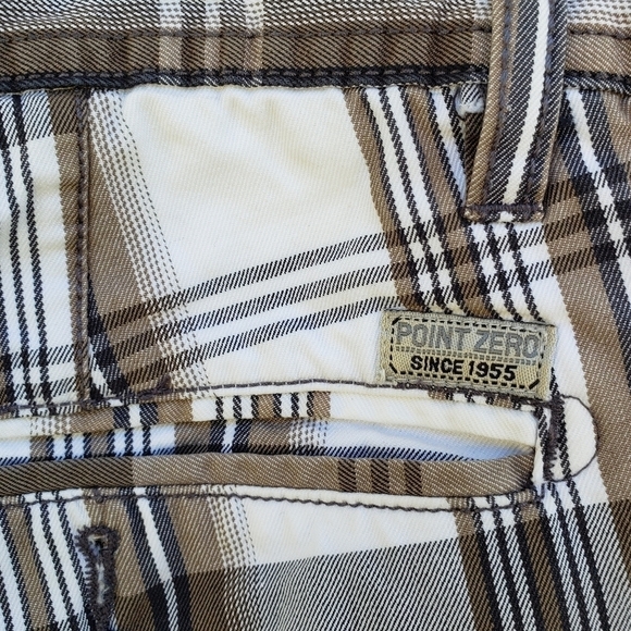 POINT Zero Plaid Shorts Gray White Plaid Men's Size 40 - Picture 6 of 6